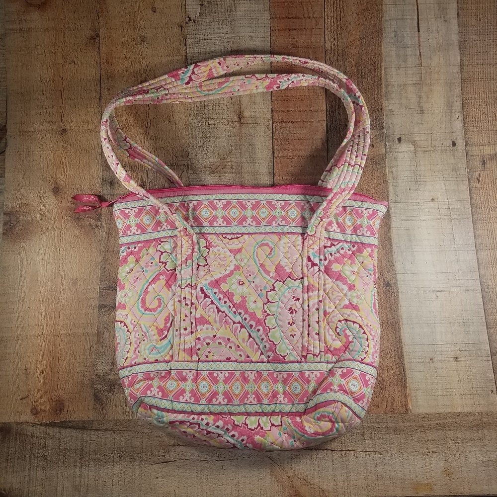 Vera Bradley Pink and Green Floral Purse / Handbag